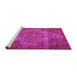 Sideview of Machine Washable Oriental Pink Industrial Rug, wshurb571pnk