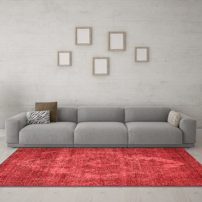 Industrial Red Washable Rugs