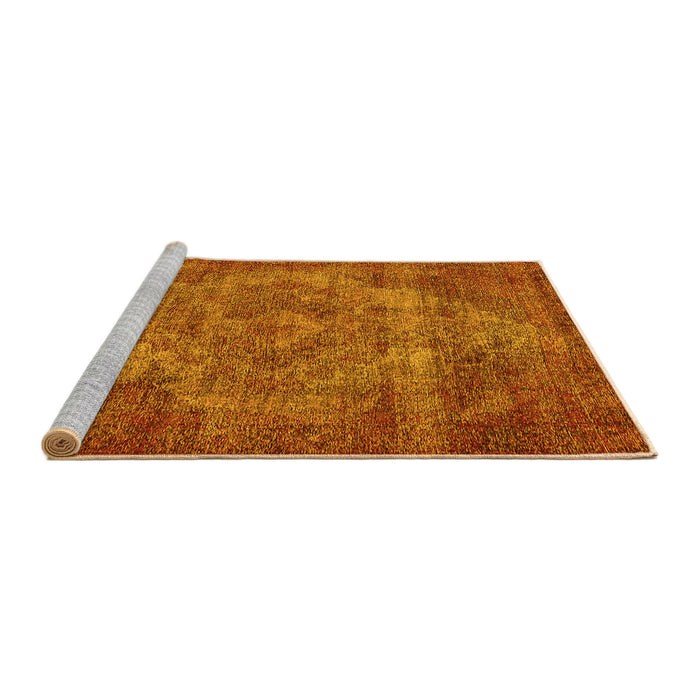 Sideview of Machine Washable Oriental Yellow Industrial Rug, wshurb571yw