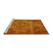 Sideview of Machine Washable Oriental Yellow Industrial Rug, wshurb571yw