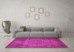 Machine Washable Oriental Pink Industrial Rug in a Living Room, wshurb571pnk