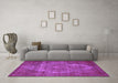 Machine Washable Oriental Purple Industrial Area Rugs in a Living Room, wshurb571pur