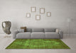 Machine Washable Oriental Green Industrial Area Rugs in a Living Room,, wshurb571grn