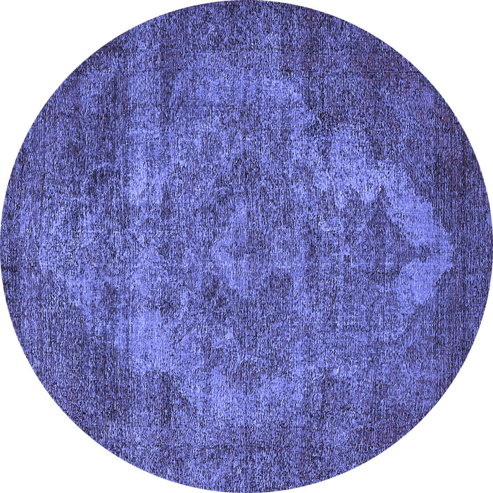 Round Oriental Blue Industrial Rug, urb571blu