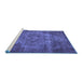 Sideview of Machine Washable Oriental Blue Industrial Rug, wshurb571blu