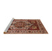 Sideview of Machine Washable Industrial Modern Tomato Red Rug, wshurb572