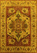 Machine Washable Oriental Yellow Industrial Rug, wshurb572yw