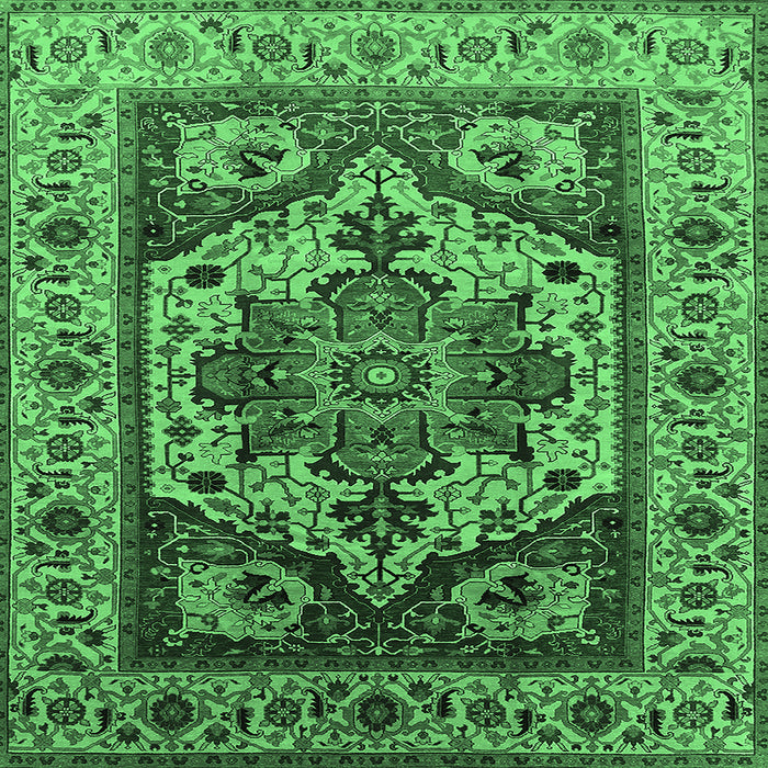 Square Oriental Emerald Green Industrial Rug, urb572emgrn