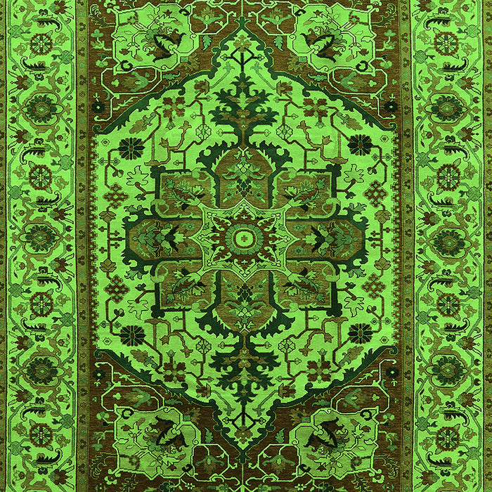Machine Washable Oriental Green Industrial Area Rugs, wshurb572grn
