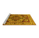 Sideview of Machine Washable Oriental Yellow Industrial Rug, wshurb572yw