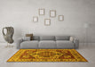 Machine Washable Oriental Yellow Industrial Rug in a Living Room, wshurb572yw