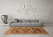 Machine Washable Oriental Brown Industrial Rug in a Living Room,, wshurb572brn