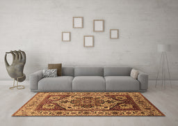 Machine Washable Oriental Brown Industrial Rug in a Living Room,, wshurb572brn