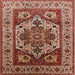 Square Mid-Century Modern Red Oriental Rug, urb572