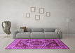 Machine Washable Oriental Purple Industrial Area Rugs in a Living Room, wshurb572pur