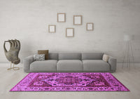 Machine Washable Oriental Purple Industrial Rug, wshurb572pur