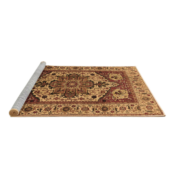 Sideview of Machine Washable Oriental Brown Industrial Rug, wshurb572brn
