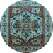 Round Oriental Light Blue Industrial Rug, urb572lblu