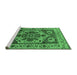 Sideview of Machine Washable Oriental Emerald Green Industrial Area Rugs, wshurb572emgrn