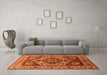 Machine Washable Oriental Orange Industrial Area Rugs in a Living Room, wshurb572org