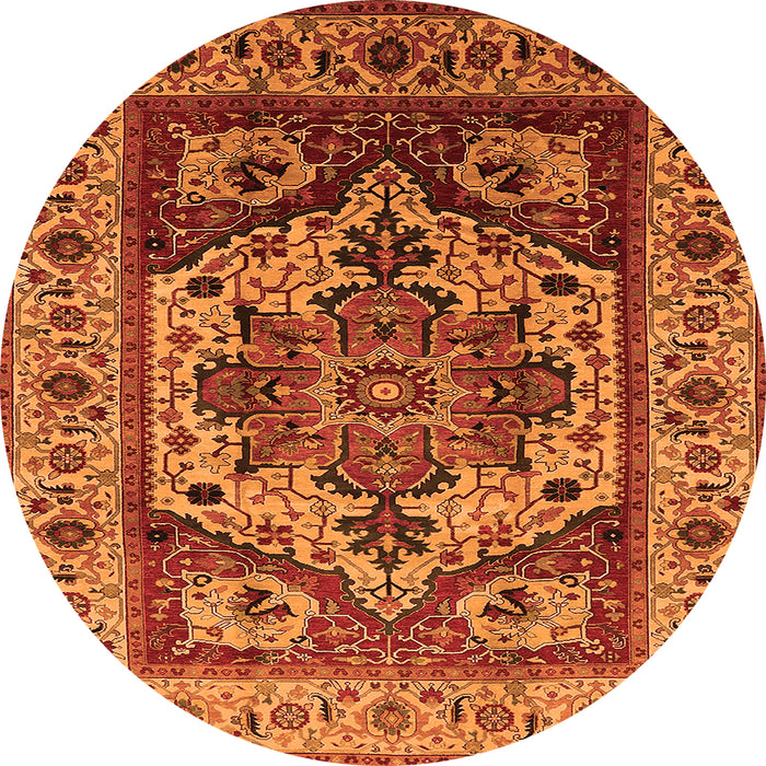 Round Oriental Orange Industrial Rug, urb572org