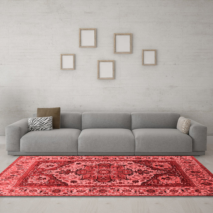Industrial Red Washable Rugs