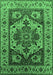 Machine Washable Oriental Emerald Green Industrial Area Rugs, wshurb572emgrn