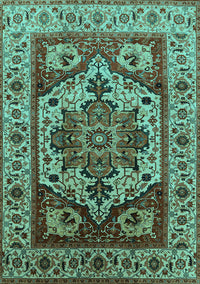 Oriental Turquoise Industrial Rug, urb572turq