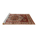 Sideview of Machine Washable Industrial Modern Tomato Red Rug, wshurb573