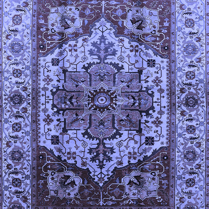 Machine Washable Oriental Blue Industrial Rug, wshurb573blu