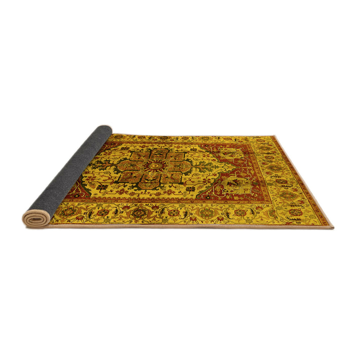 Sideview of Oriental Yellow Industrial Rug, urb573yw