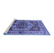 Sideview of Machine Washable Oriental Blue Industrial Rug, wshurb573blu