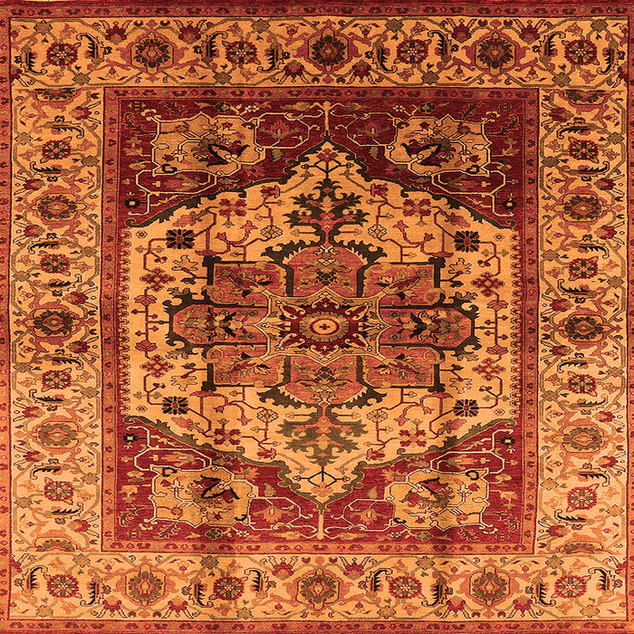 Square Oriental Orange Industrial Rug, urb573org
