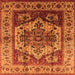 Square Oriental Orange Industrial Rug, urb573org