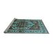 Sideview of Machine Washable Oriental Light Blue Industrial Rug, wshurb573lblu