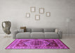 Machine Washable Oriental Purple Industrial Area Rugs in a Living Room, wshurb573pur