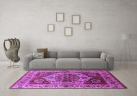 Machine Washable Oriental Purple Industrial Rug, wshurb573pur