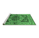 Sideview of Machine Washable Oriental Emerald Green Industrial Area Rugs, wshurb573emgrn