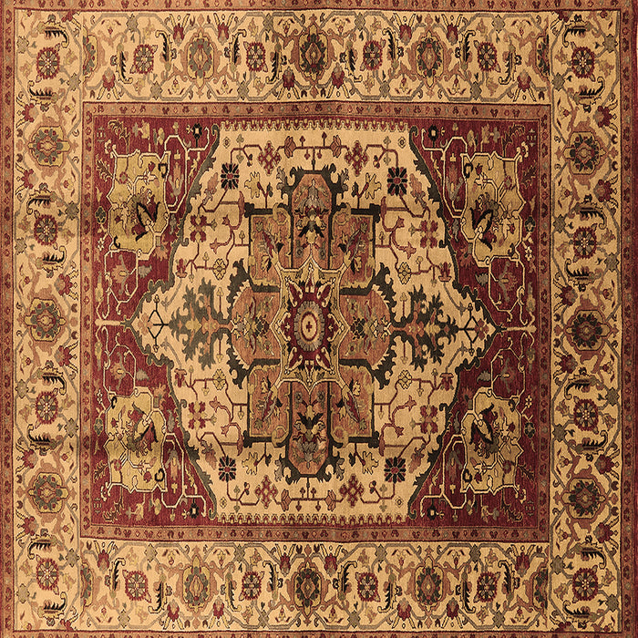 Square Oriental Brown Industrial Rug, urb573brn