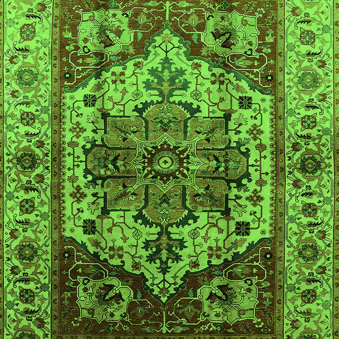 Machine Washable Oriental Green Industrial Area Rugs, wshurb573grn