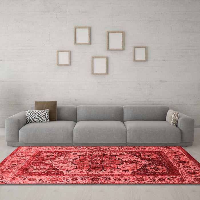 Industrial Red Washable Rugs