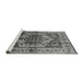 Sideview of Machine Washable Oriental Gray Industrial Rug, wshurb573gry