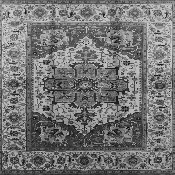 Square Machine Washable Oriental Gray Industrial Rug, wshurb573gry