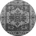 Round Oriental Gray Industrial Rug, urb573gry