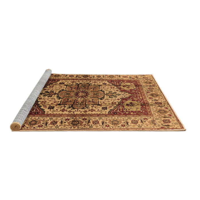 Sideview of Machine Washable Oriental Brown Industrial Rug, wshurb573brn
