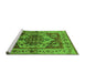 Sideview of Machine Washable Oriental Green Industrial Area Rugs, wshurb573grn