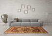 Machine Washable Oriental Brown Industrial Rug in a Living Room,, wshurb573brn