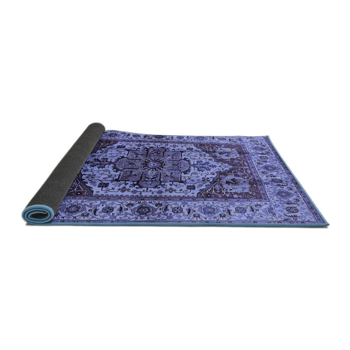 Sideview of Oriental Blue Industrial Rug, urb573blu