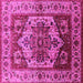 Square Machine Washable Oriental Pink Industrial Rug, wshurb573pnk