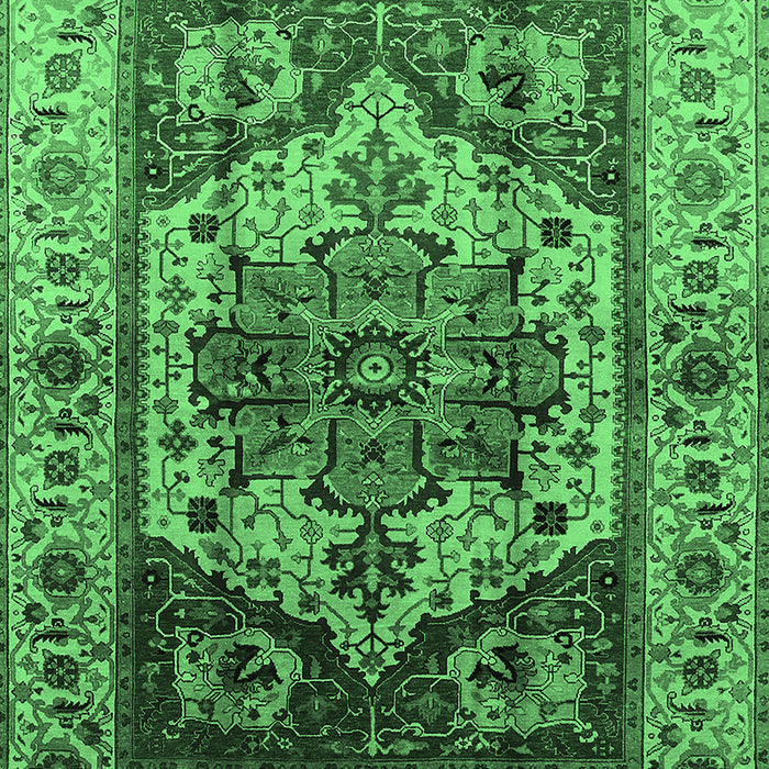 Machine Washable Oriental Emerald Green Industrial Area Rugs, wshurb573emgrn